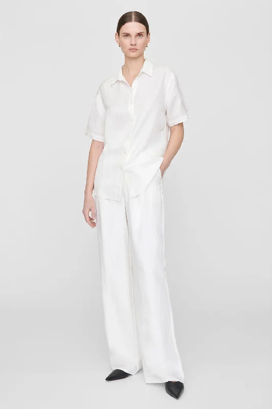 Bruni Shirt - White Linen Blend