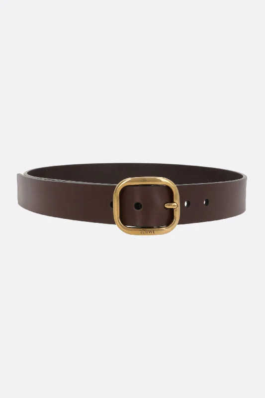 Rounded Soft smooth leather belt